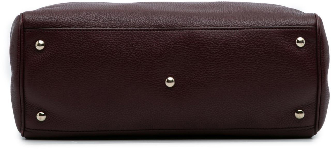 Gucci Medium Calfskin Bamboo Shopper Satchel Rood
