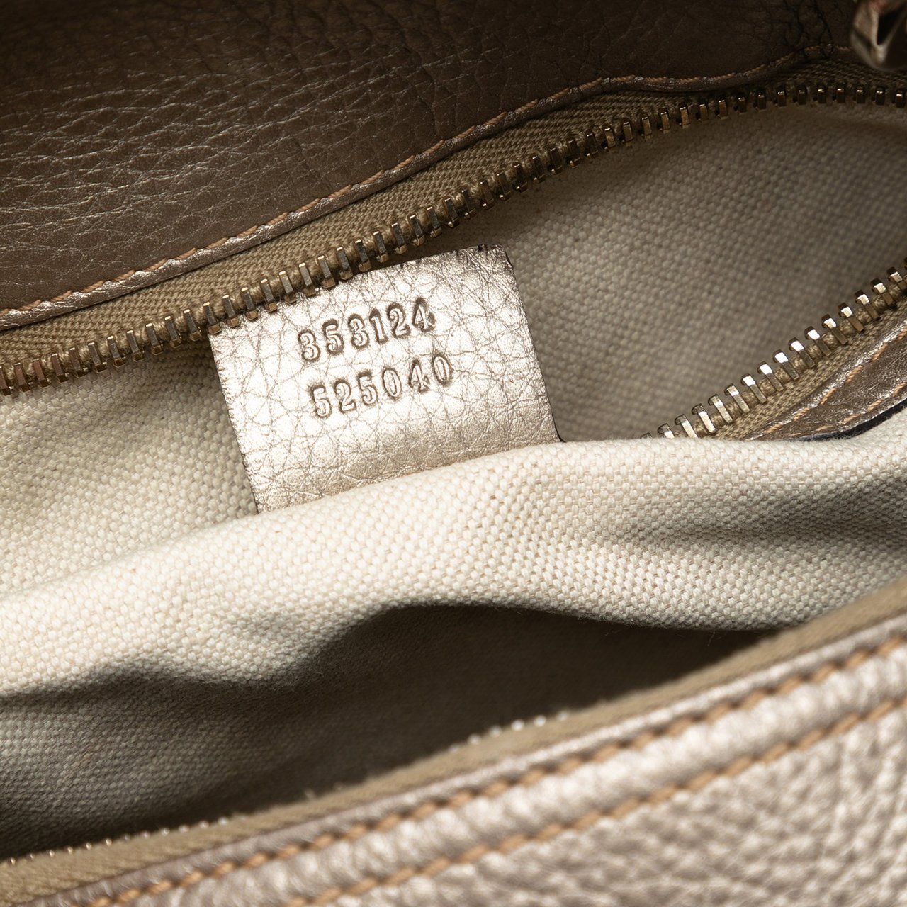 Gucci Medium Calfskin Bamboo Shopper Boston Bag Goud