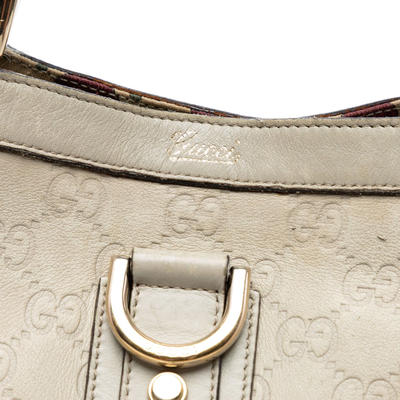 Gucci Guccissima Abbey D Ring Tote Wit