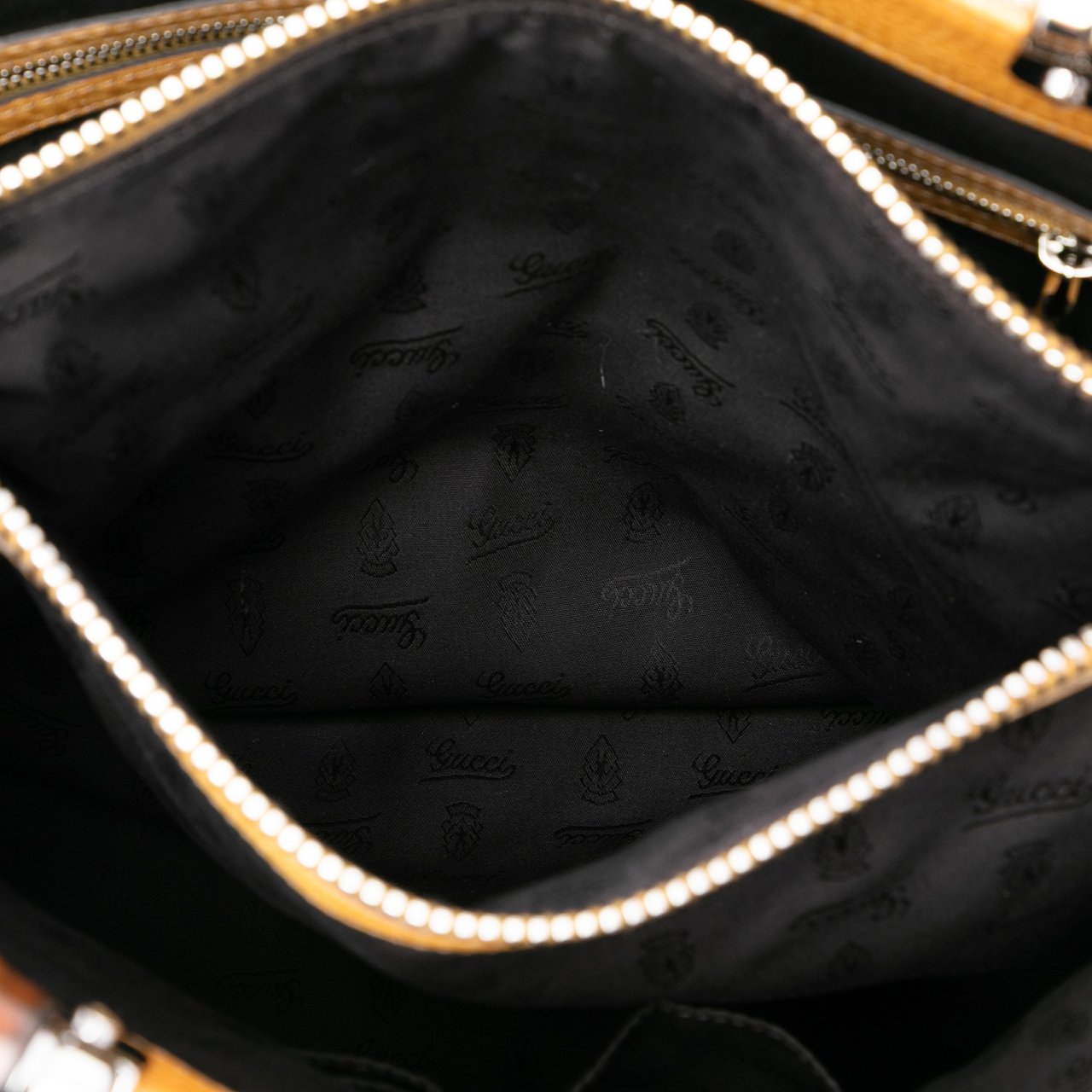 Gucci Large GG Canvas Bamboo Libeccio Tote Bruin