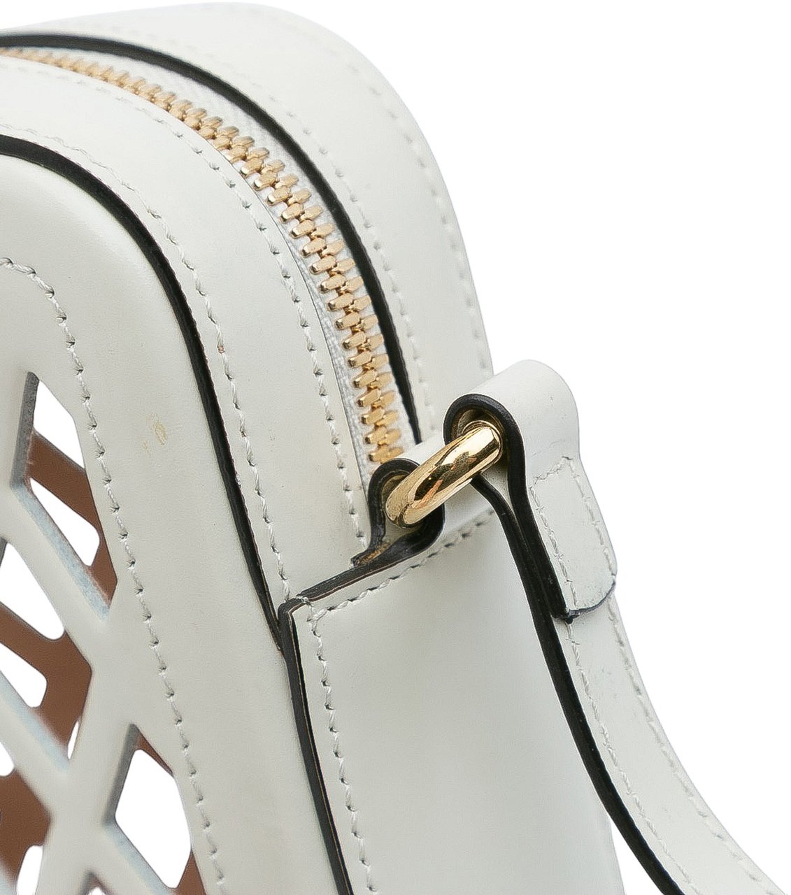 Gucci Cutout Leather and Flora Canvas Infinity Crossbody Wit