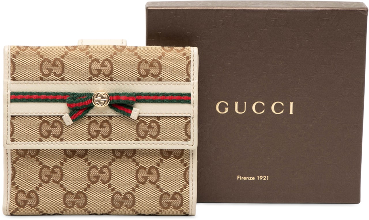 Gucci GG Canvas Princy Compact Wallet Bruin