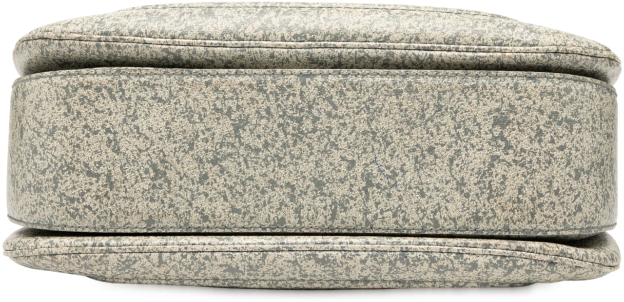 Gucci Large Speckled Leather New Bamboo Top Handle Bag Grijs