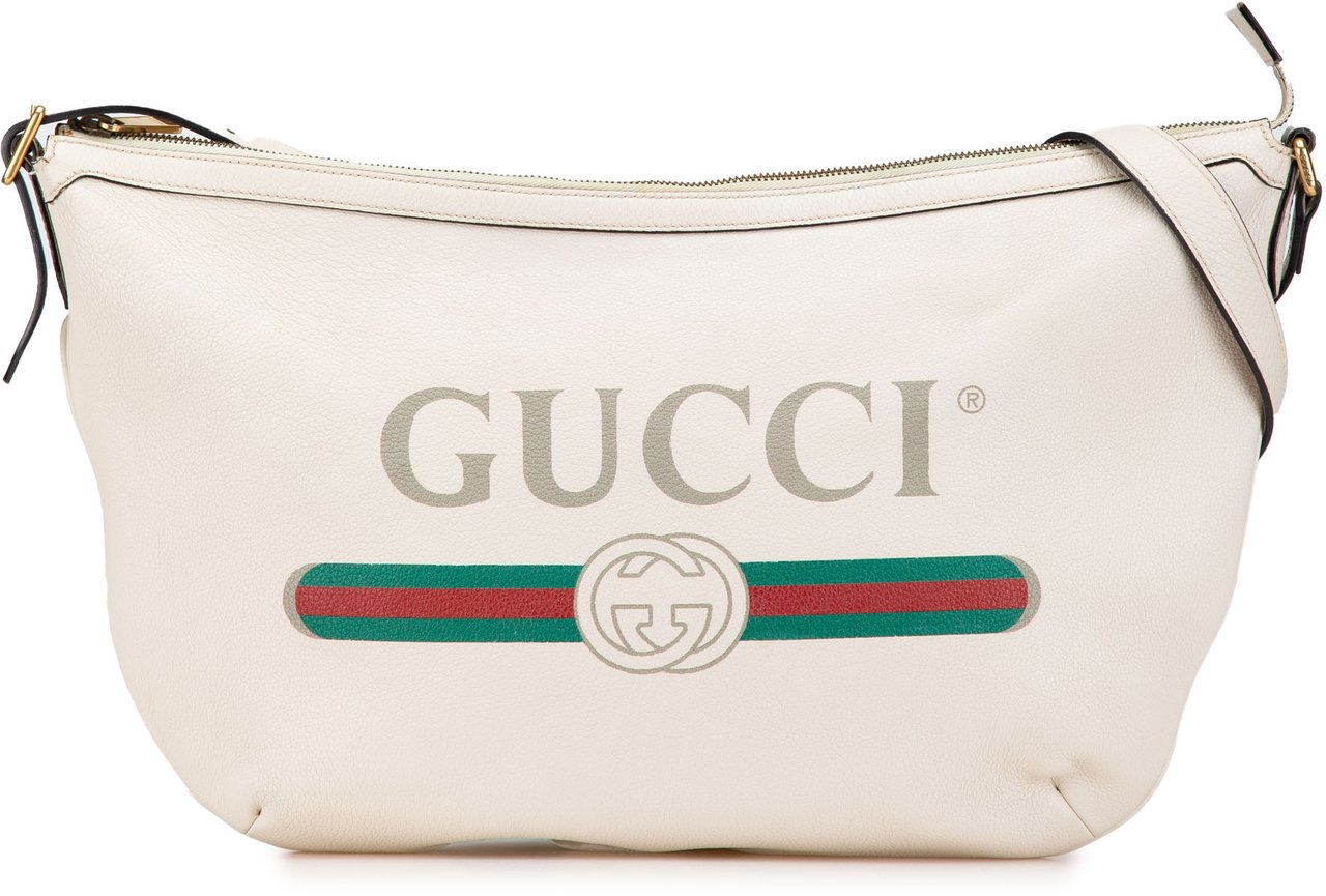 Gucci Leather Logo Half Moon Crossbody Wit