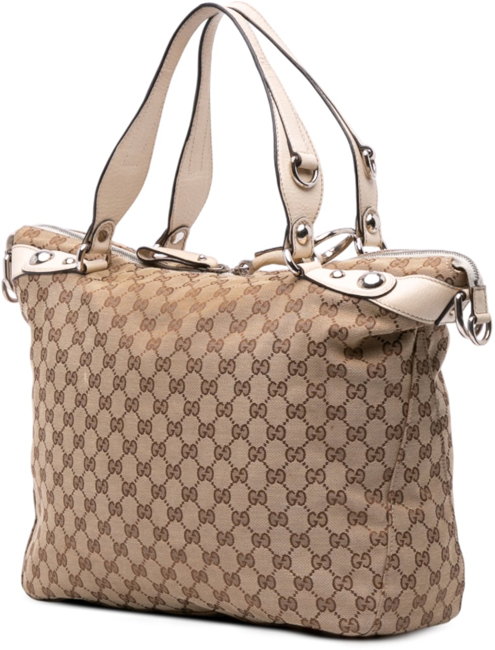 Gucci Large GG Canvas Icon Bit Satchel Bruin