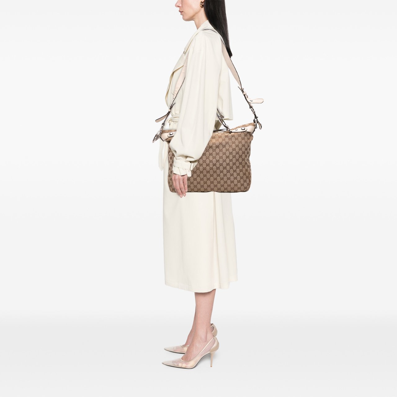 Gucci Large GG Canvas Icon Bit Satchel Bruin