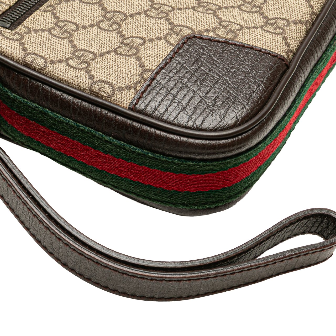 Gucci GG Supreme Web Clutch Bruin