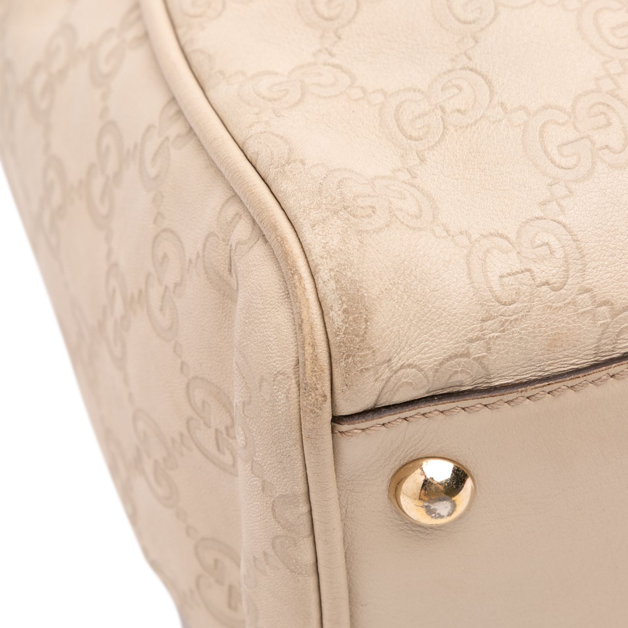 Gucci Guccissima Braided Peggy Tote Wit