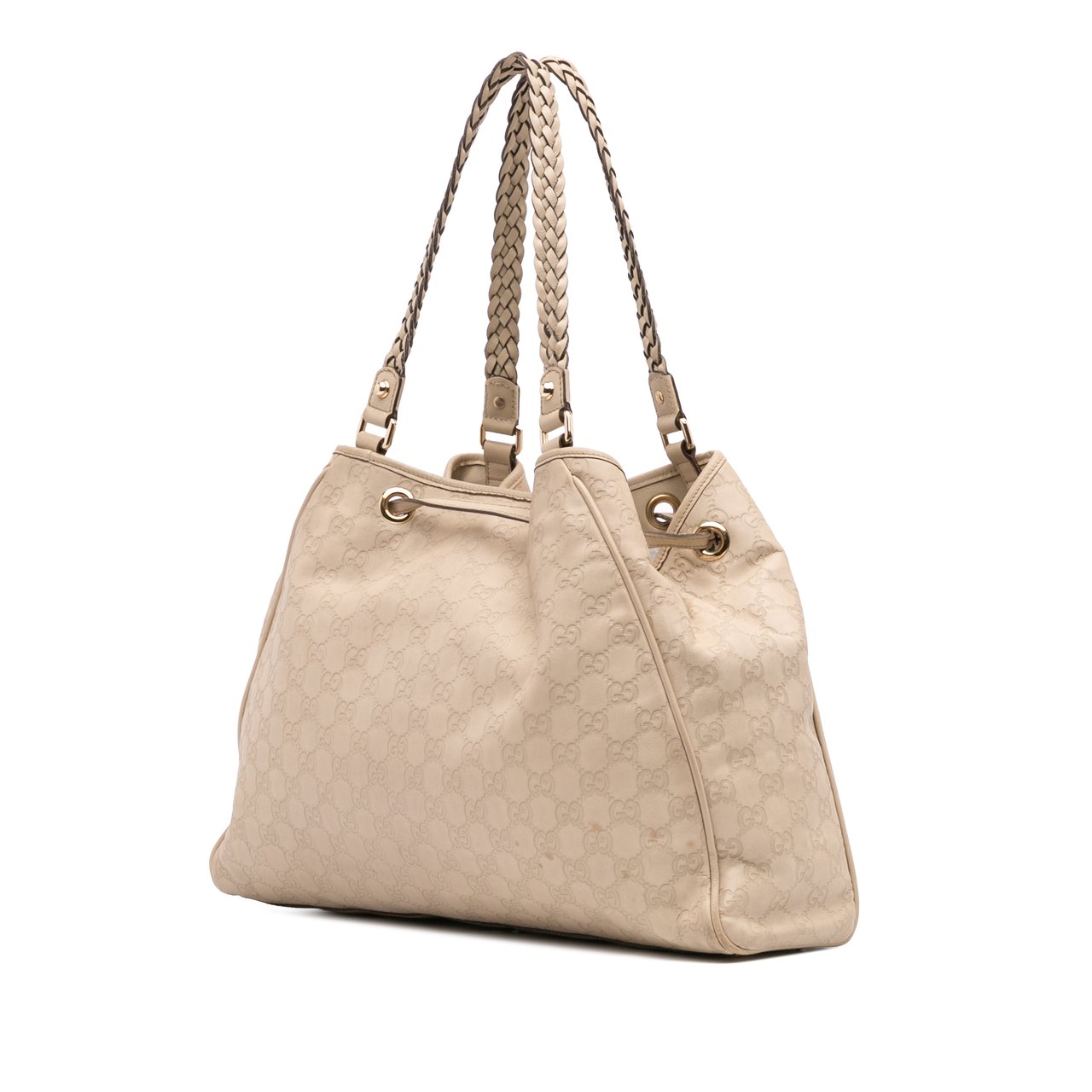 Gucci Guccissima Braided Peggy Tote Wit