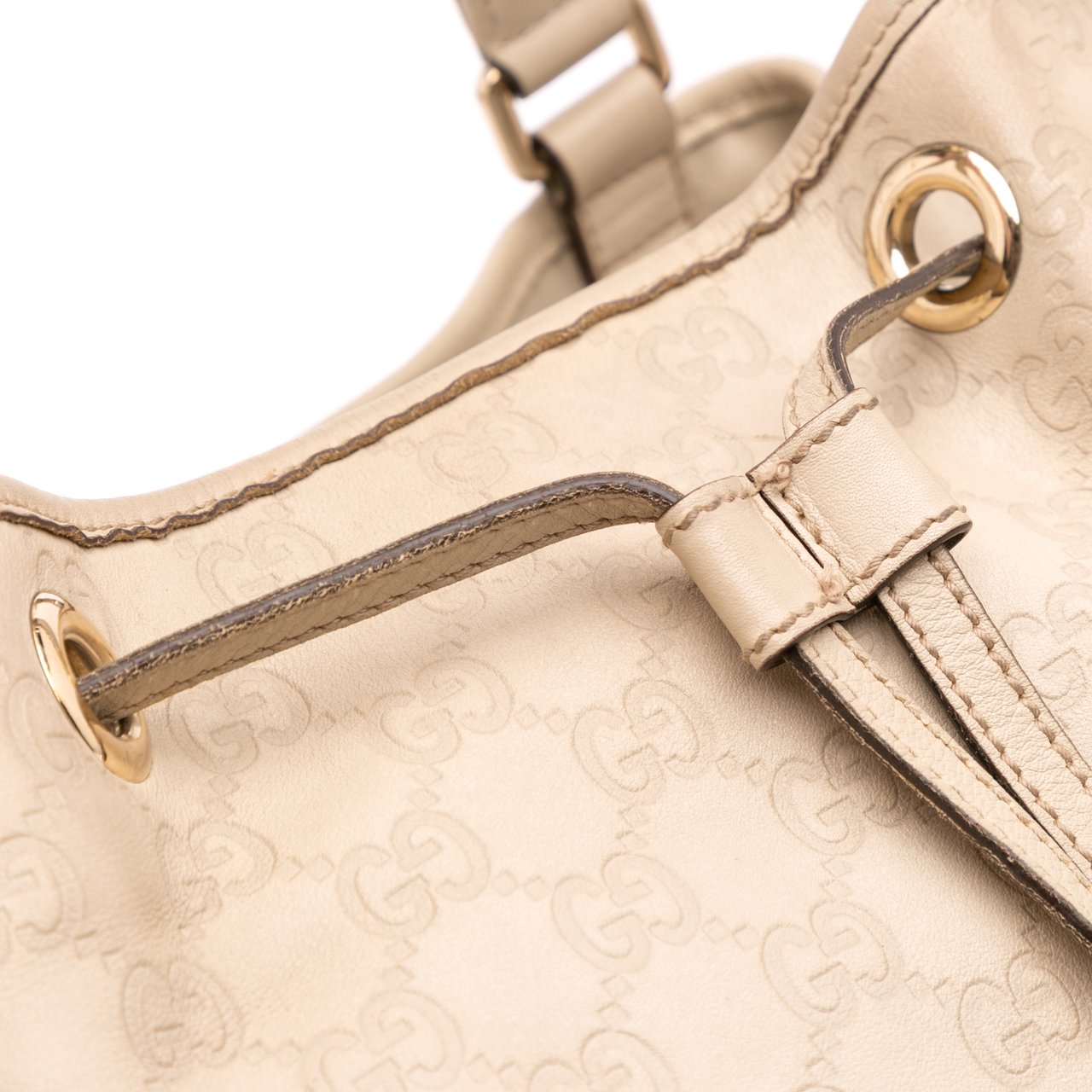 Gucci Guccissima Braided Peggy Tote Wit