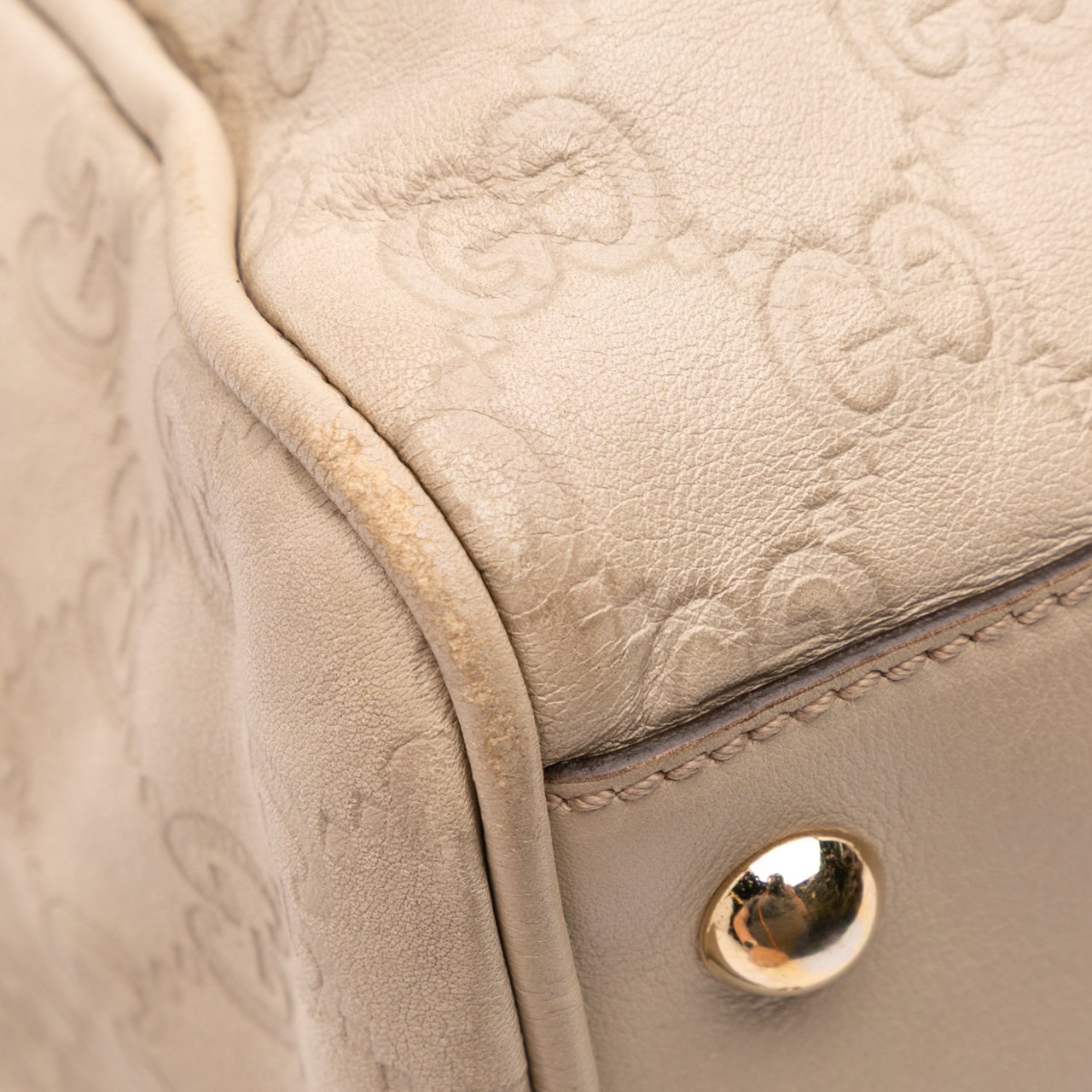 Gucci Guccissima Braided Peggy Tote Wit