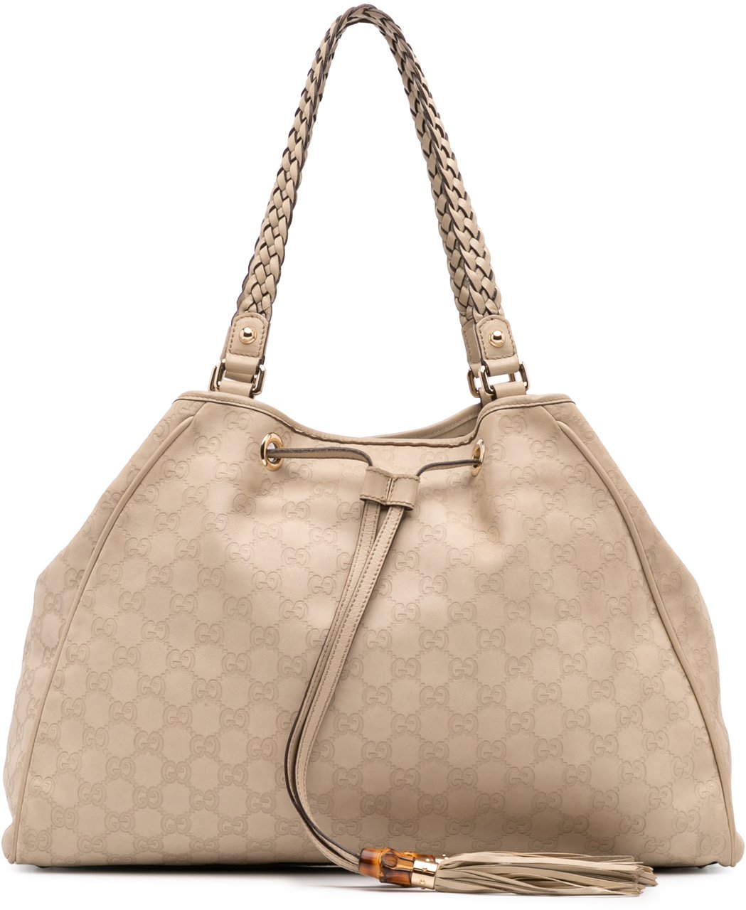 Gucci Guccissima Braided Peggy Tote Wit