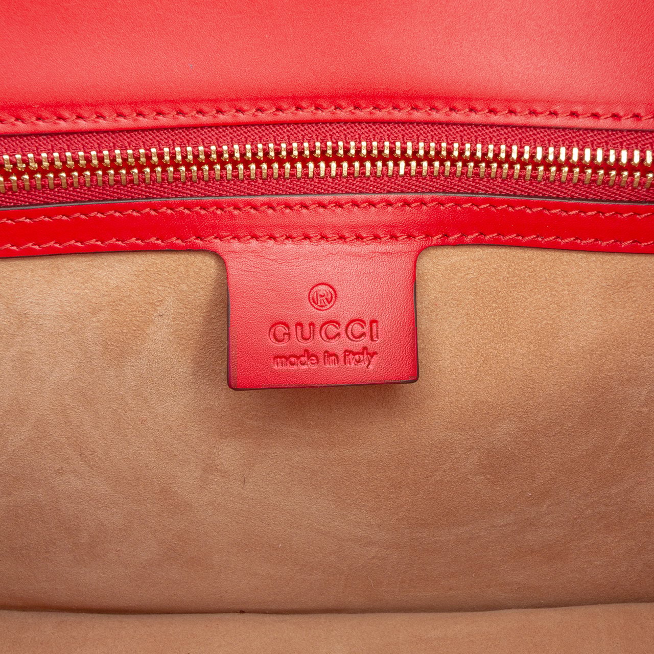 Gucci Small Leather Sylvie Web Satchel Rood