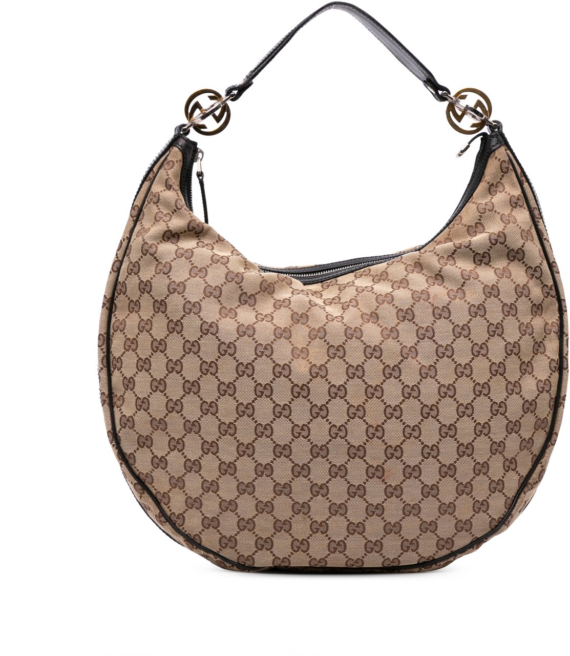 Gucci Large GG Canvas Twins Hobo Bruin