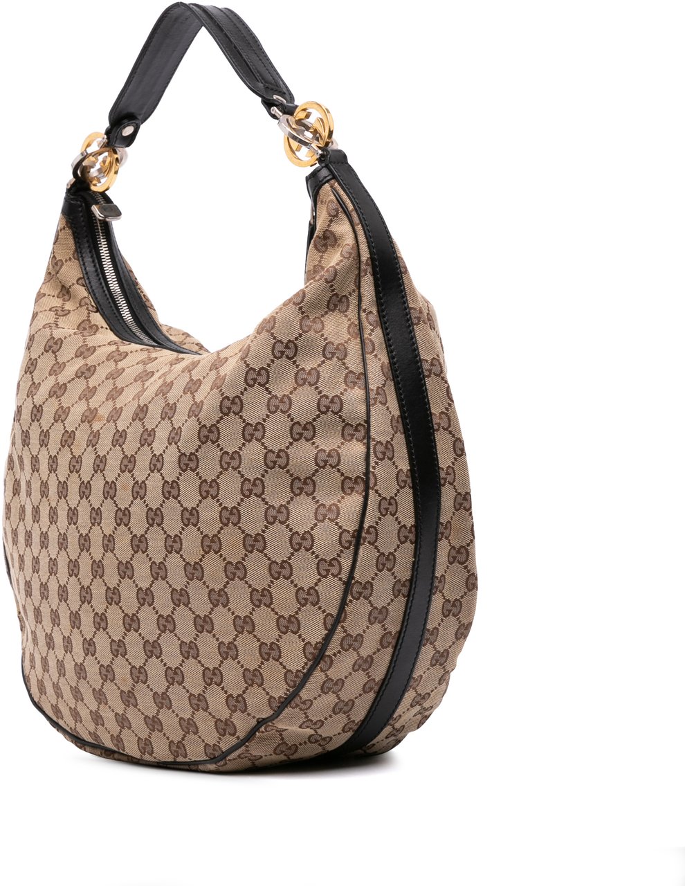 Gucci Large GG Canvas Twins Hobo Bruin