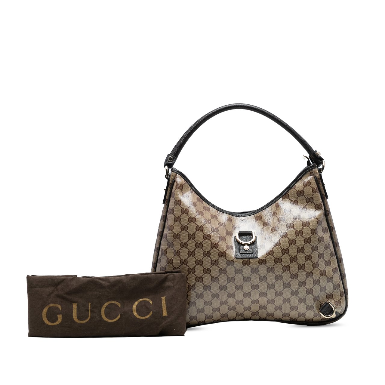 Gucci GG Crystal Abbey D Ring Shoulder Bag Bruin