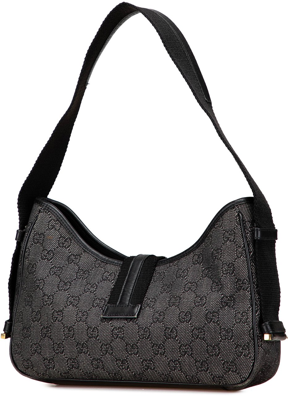 Gucci GG Denim Jackie Shoulder Bag Zwart