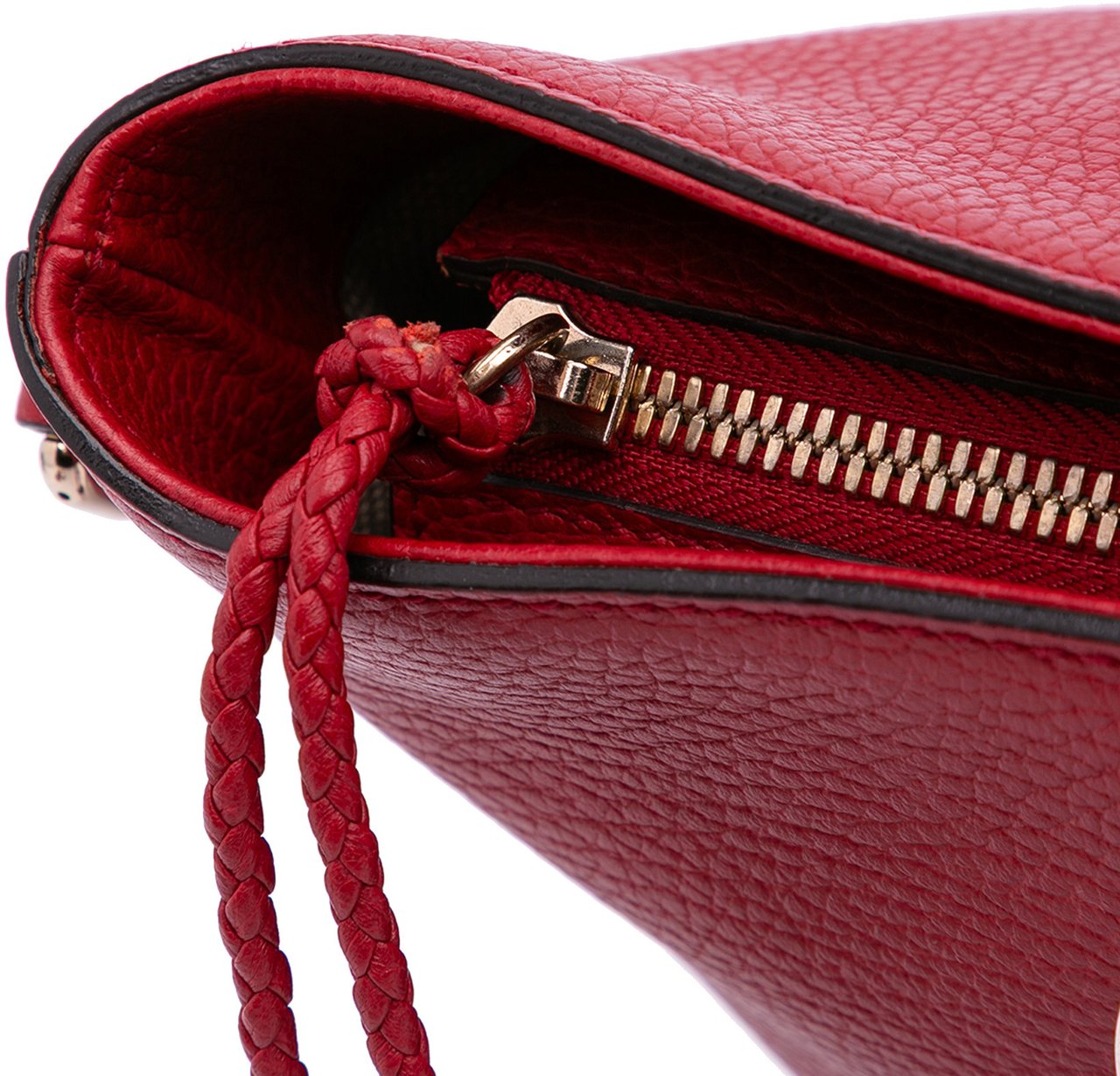 Gucci Leather Bamboo Tassel Satchel Rood