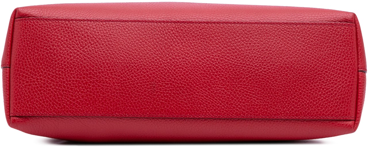 Gucci Leather Bamboo Tassel Satchel Rood