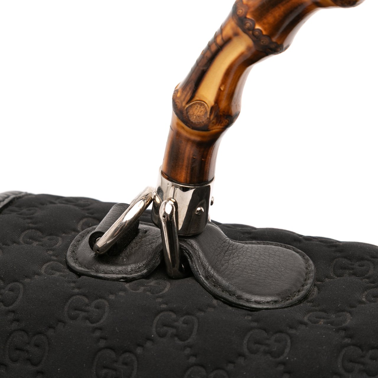 Gucci Large GG Neoprene New Bamboo Top Handle Bag Zwart