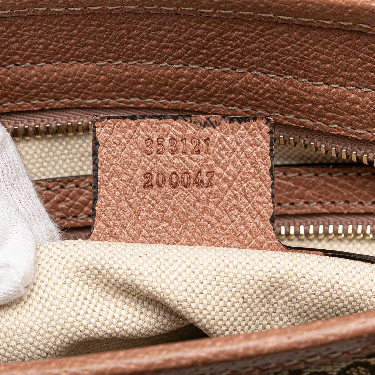 Gucci Small GG Canvas Bree Satchel Bruin