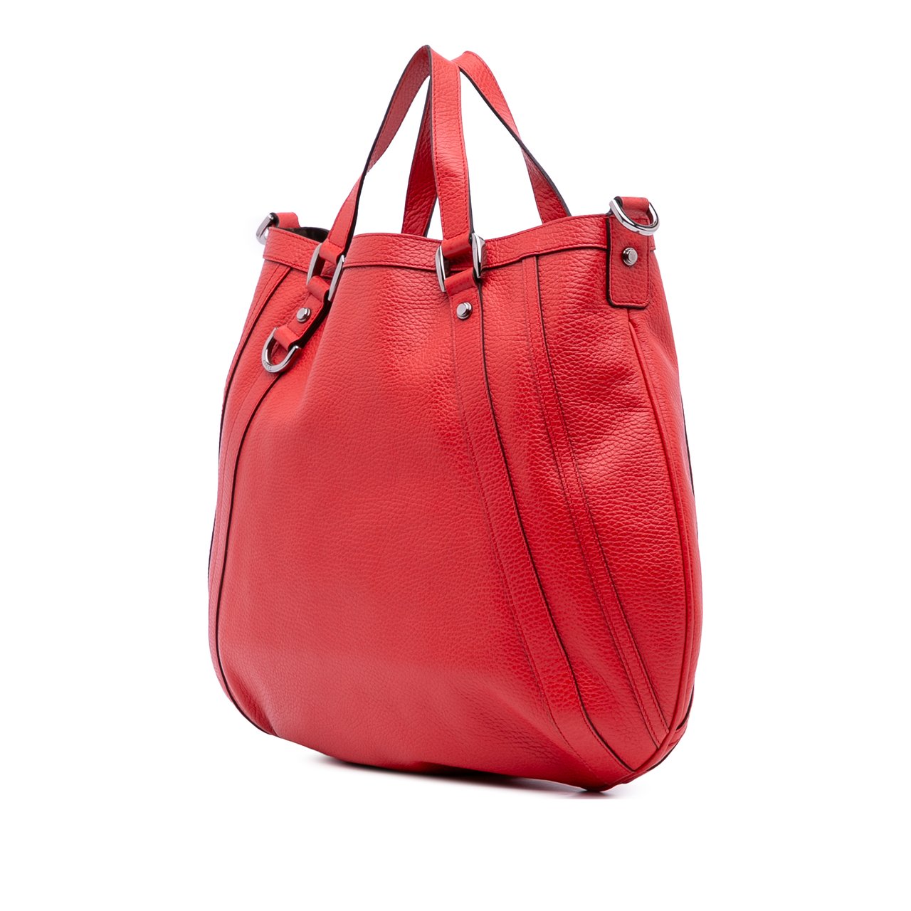 Gucci Leather Abbey D Ring Convertible Tote Rood