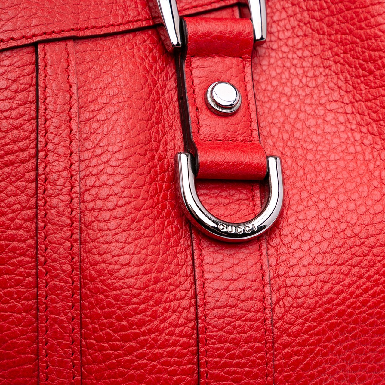 Gucci Leather Abbey D Ring Convertible Tote Rood