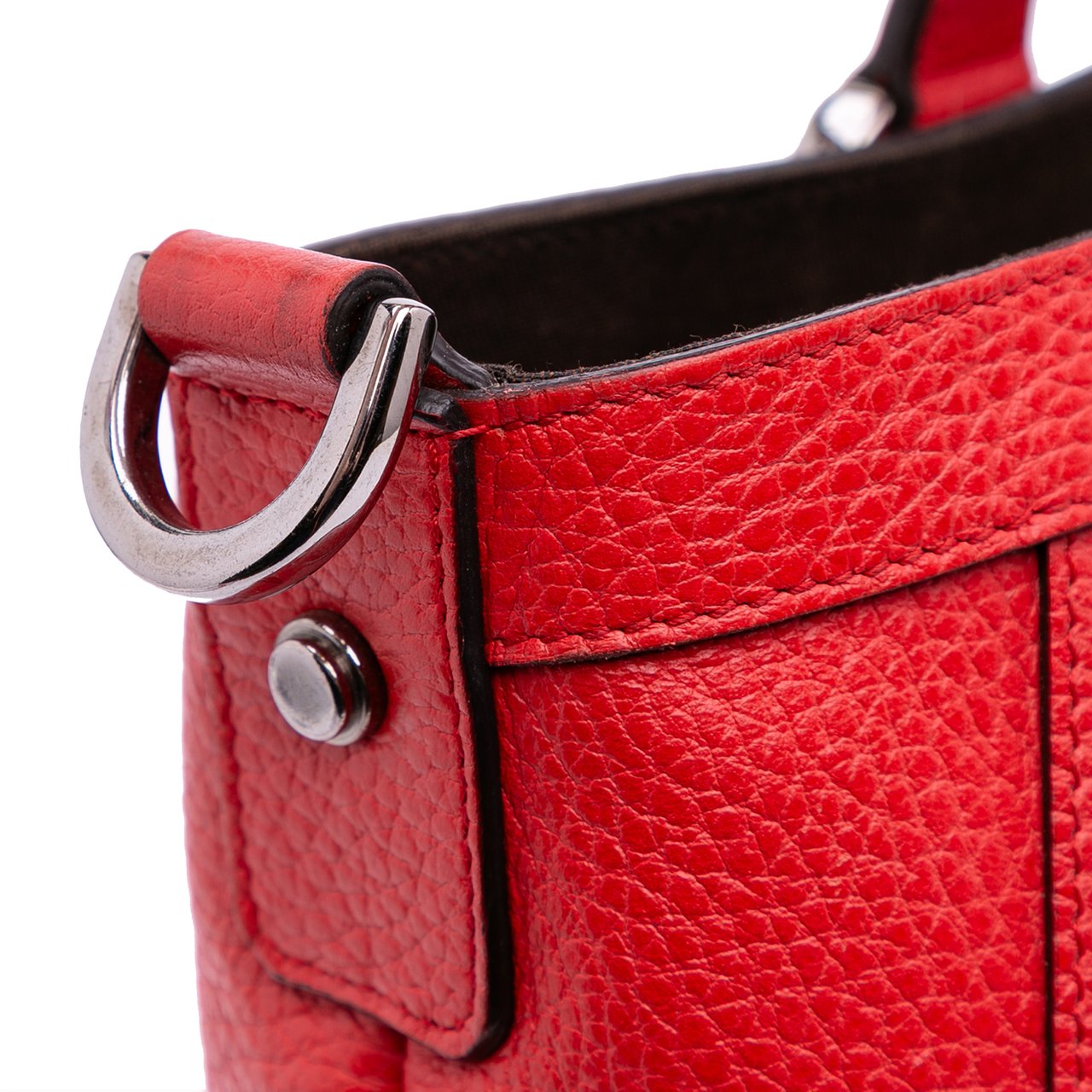 Gucci Leather Abbey D Ring Convertible Tote Rood