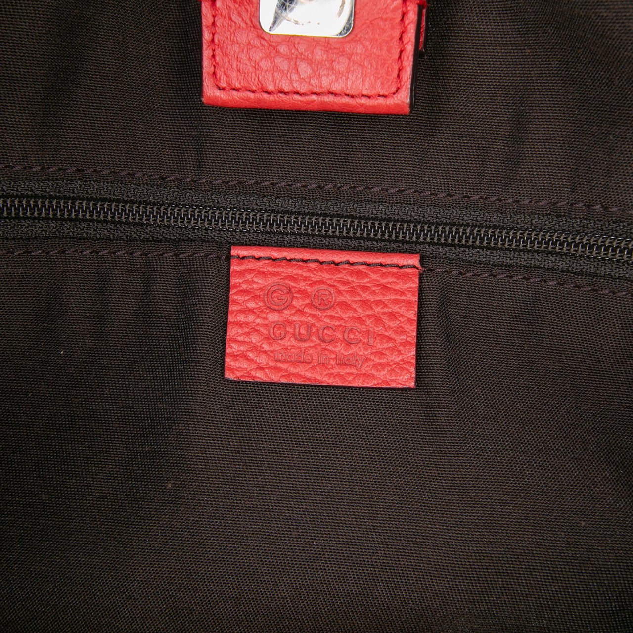 Gucci Leather Abbey D Ring Convertible Tote Rood