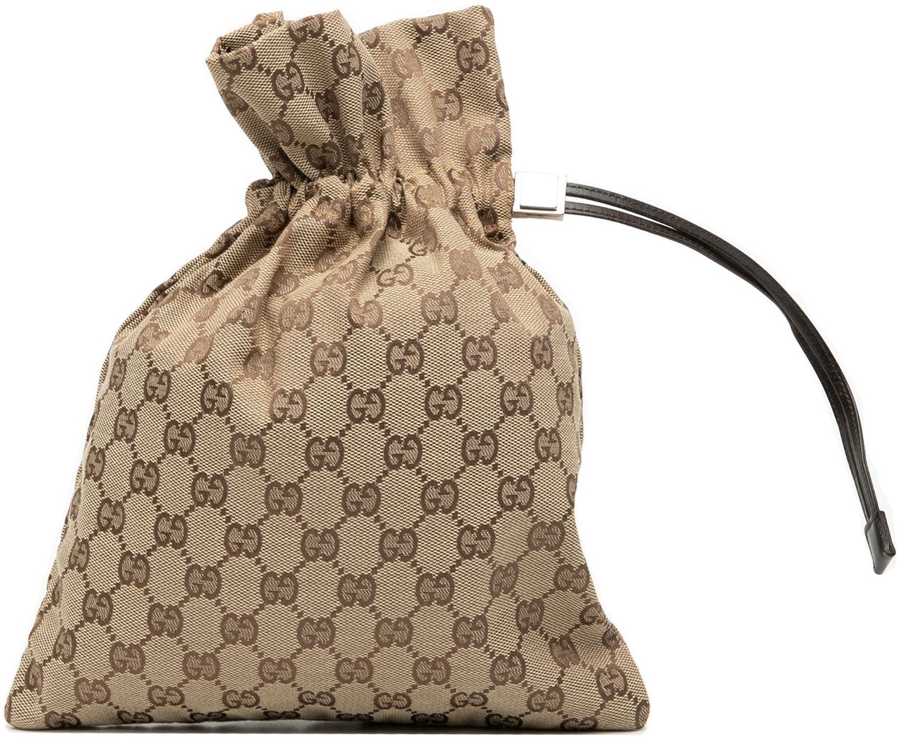Gucci GG Canvas Drawstring Pouch Bruin