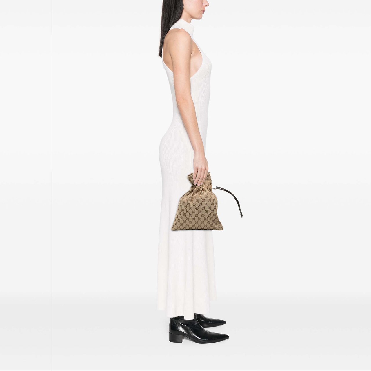 Gucci GG Canvas Drawstring Pouch Bruin