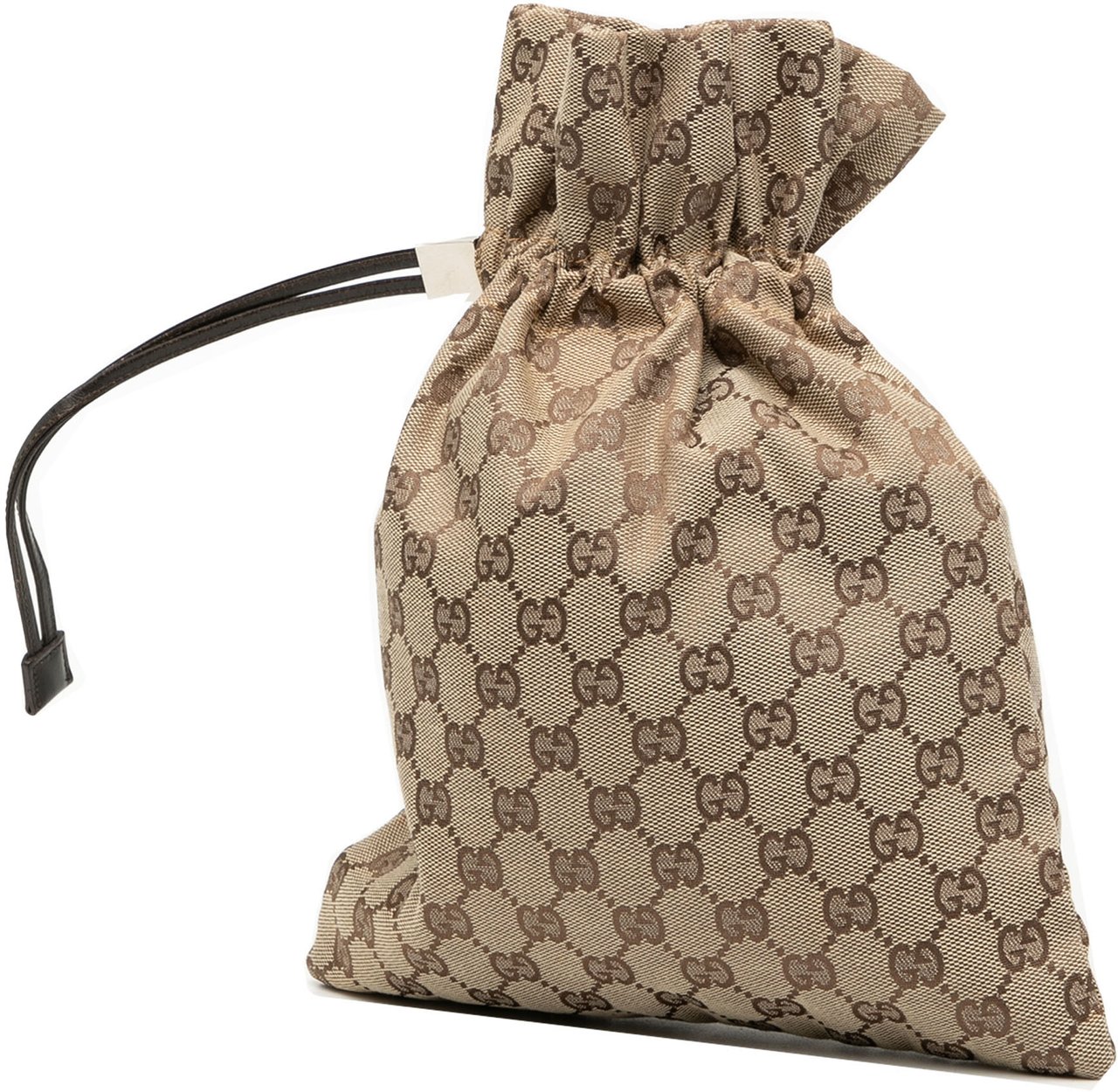 Gucci GG Canvas Drawstring Pouch Bruin