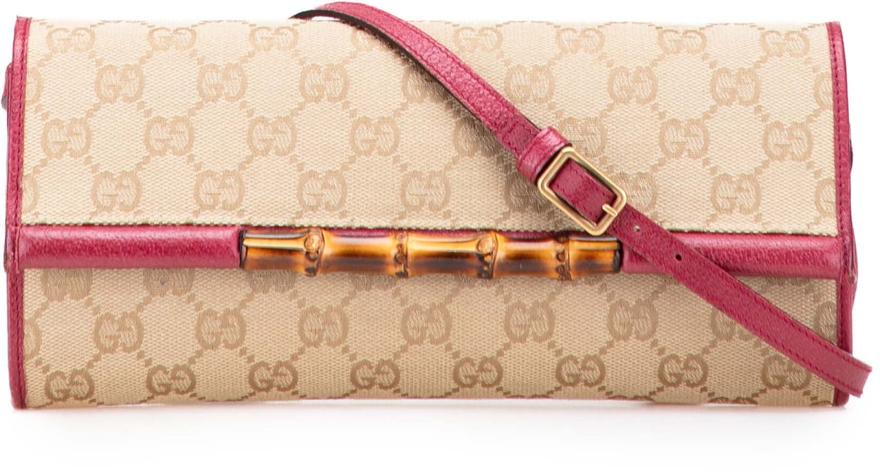 Gucci GG Canvas Bamboo Bar Crossbody Bruin