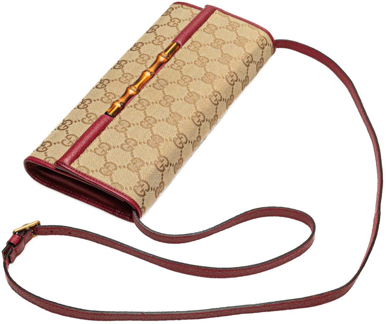 Gucci GG Canvas Bamboo Bar Crossbody Bruin