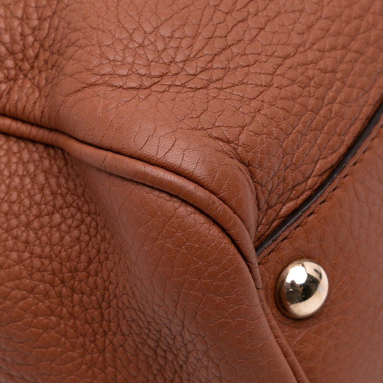 Gucci Small Calfskin Bamboo Shopper Satchel Bruin