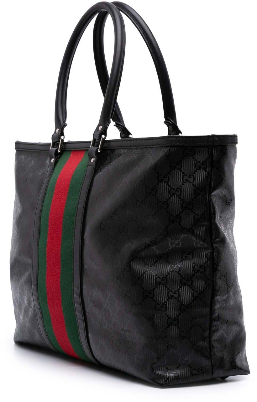 Gucci Large GG Imprime Web 500 Tote Zwart