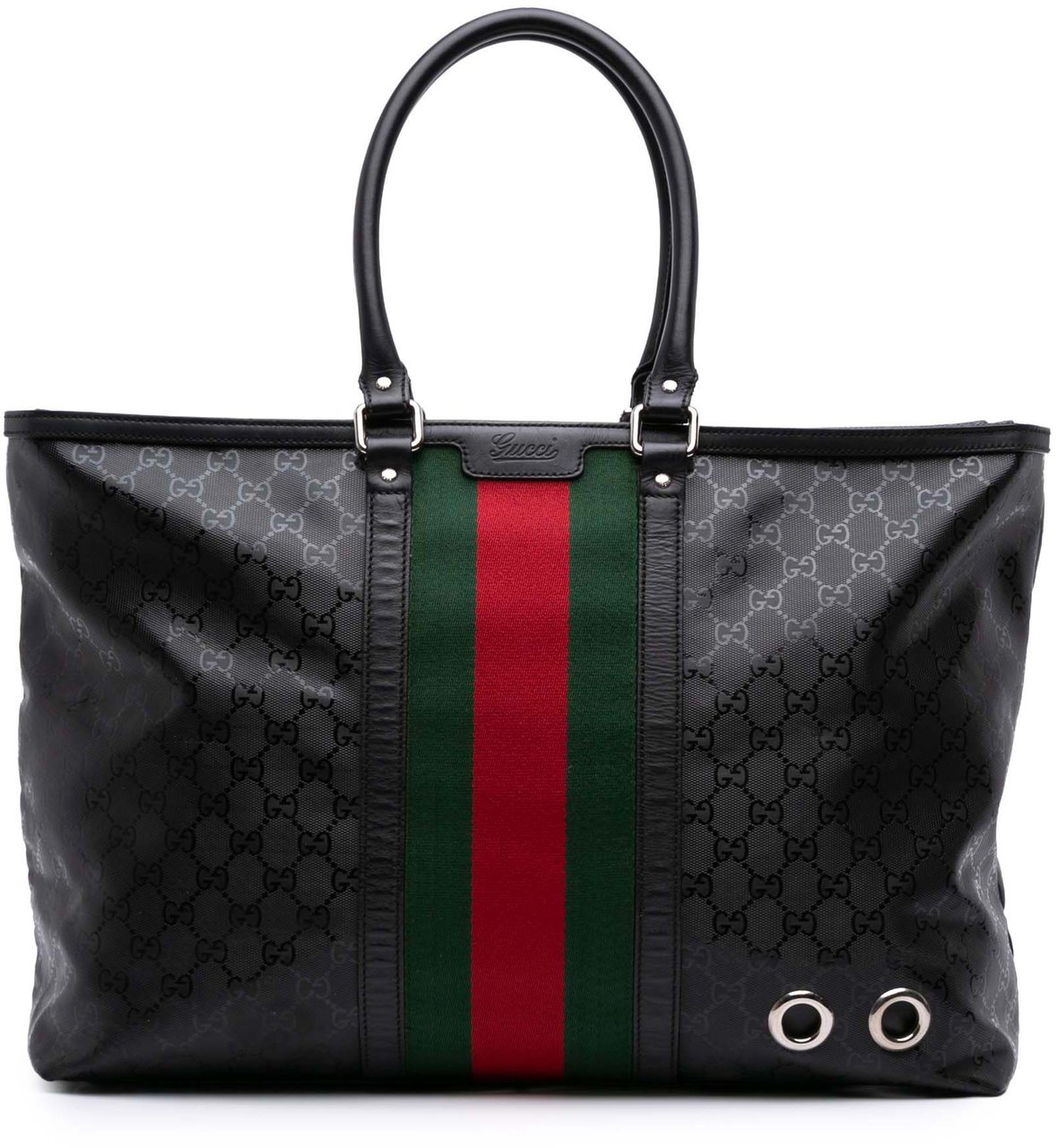 Gucci Large GG Imprime Web 500 Tote Zwart
