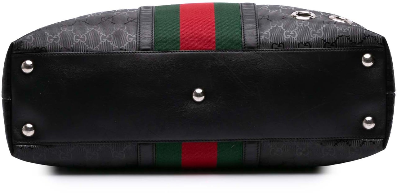 Gucci Large GG Imprime Web 500 Tote Zwart