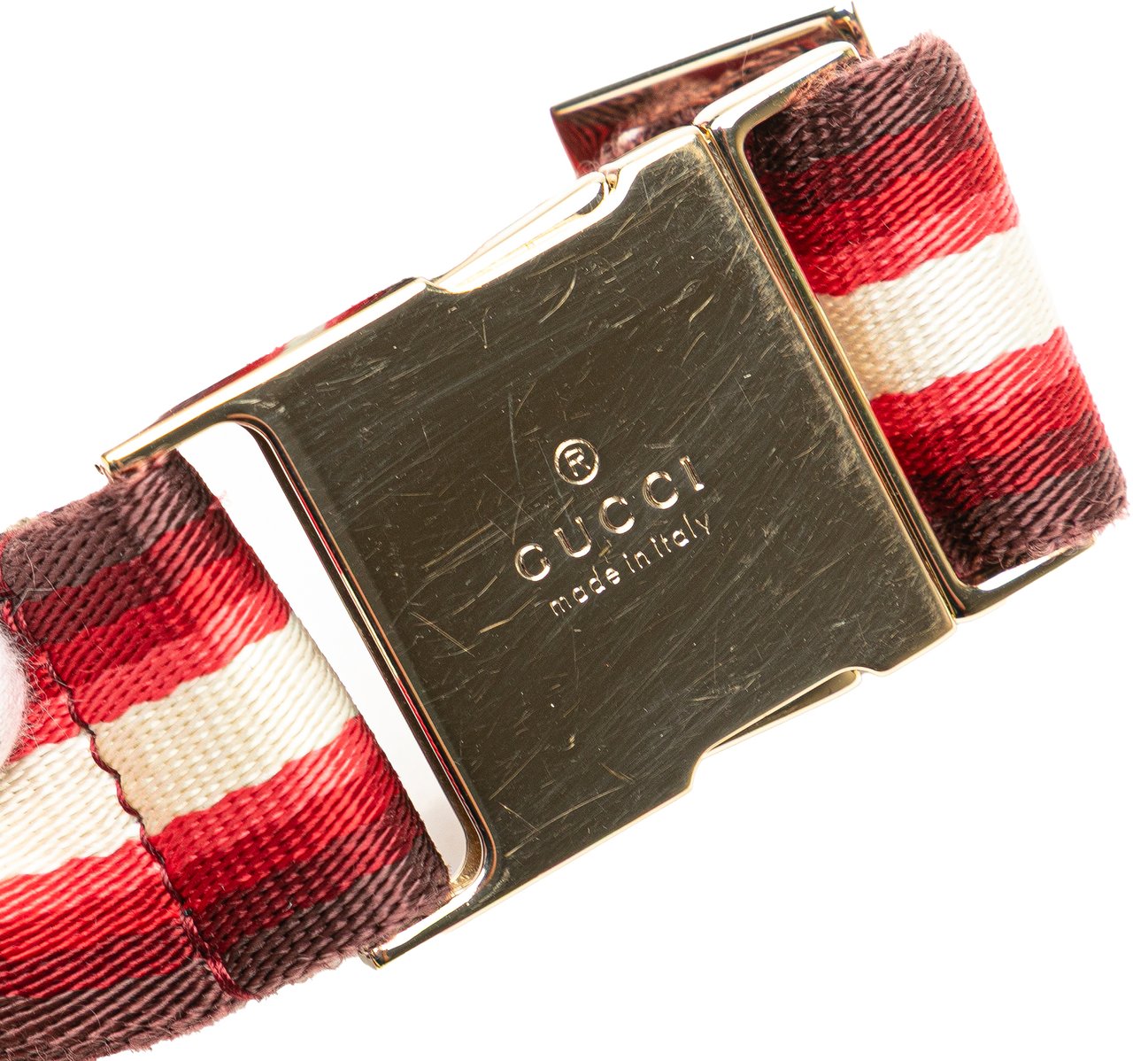 Gucci GG Canvas Web Double Pocket Belt Bag Bruin