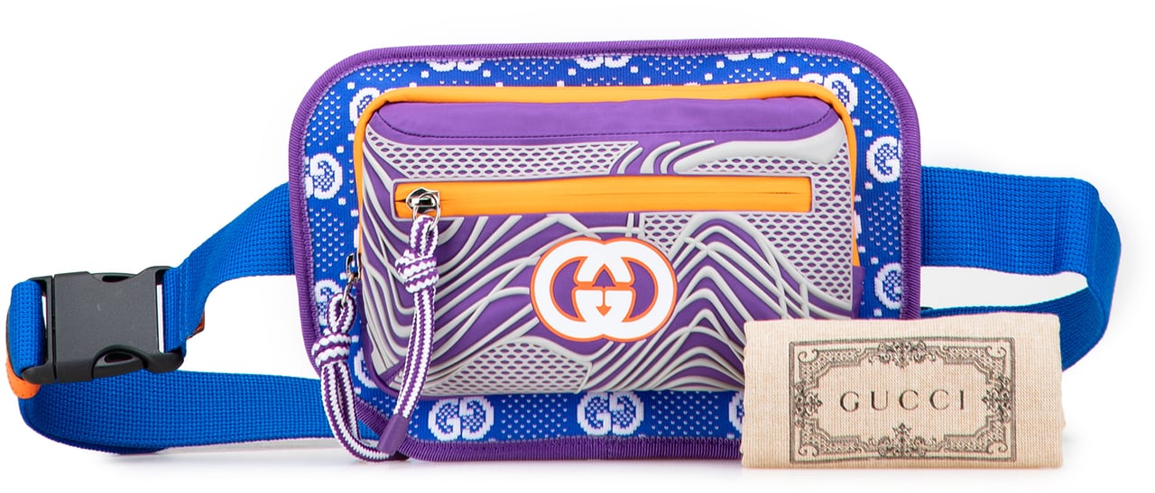 Gucci GG Nylon and Rubber Belt Bag Blauw