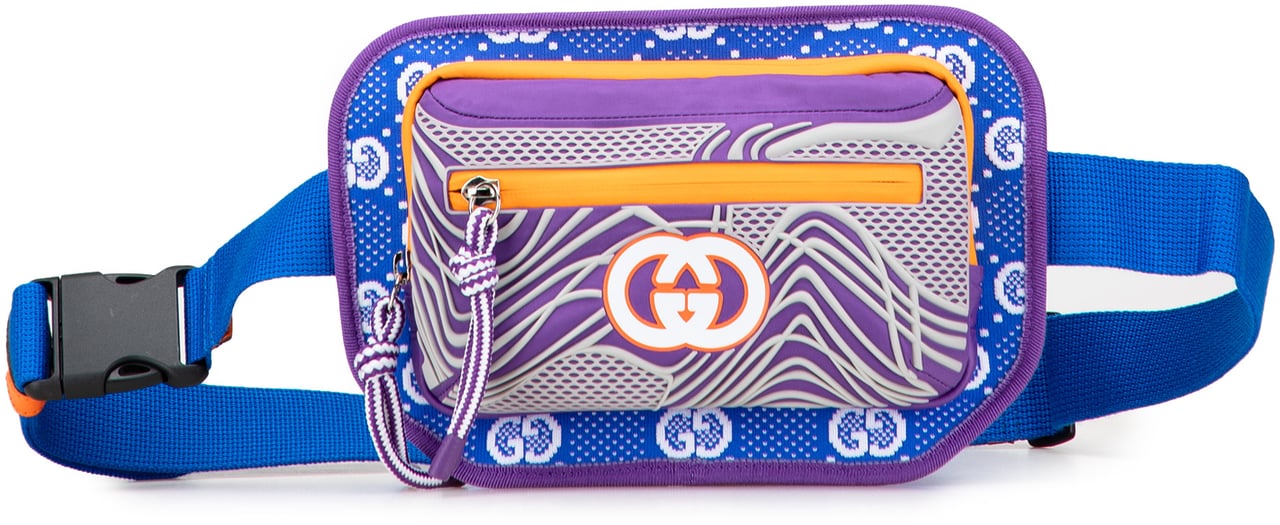 Gucci GG Nylon and Rubber Belt Bag Blauw