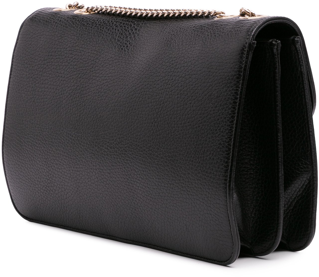 Gucci Medium Dollar Calfskin Interlocking G Crossbody Zwart
