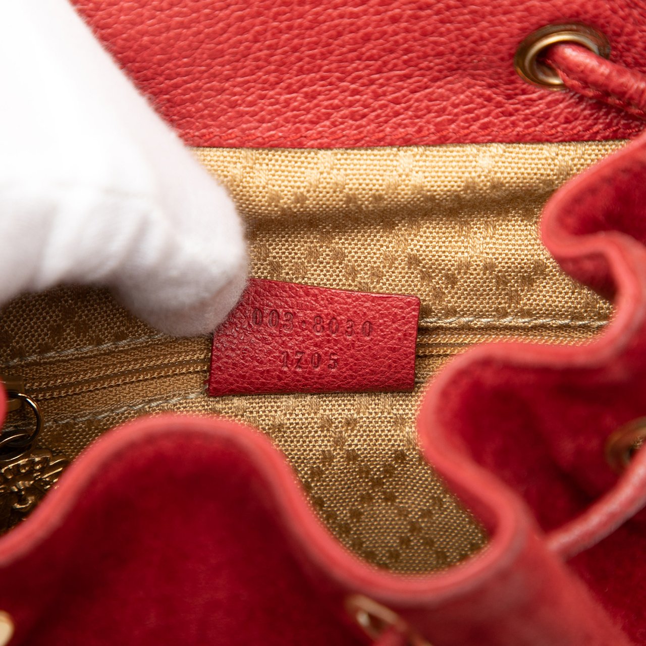 Gucci Suede Bamboo Backpack Rood