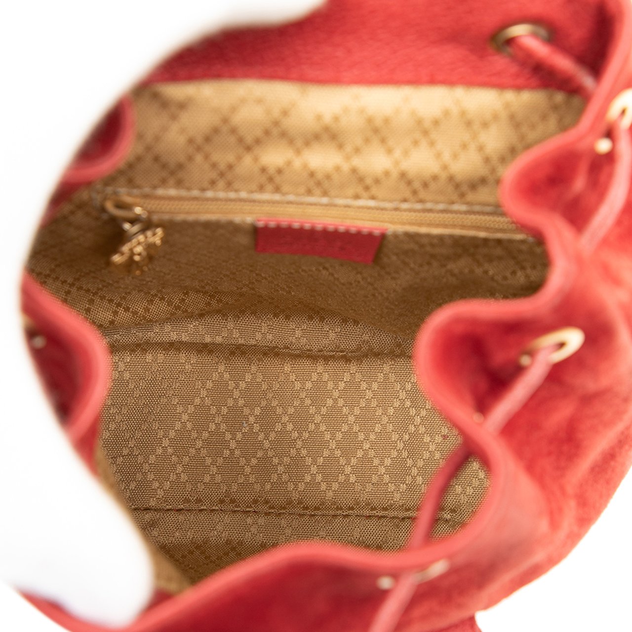 Gucci Suede Bamboo Backpack Rood