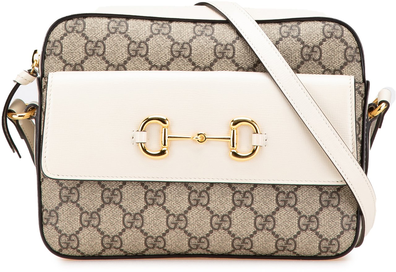 Gucci Small GG Supreme Horsebit 1955 Crossbody Bruin