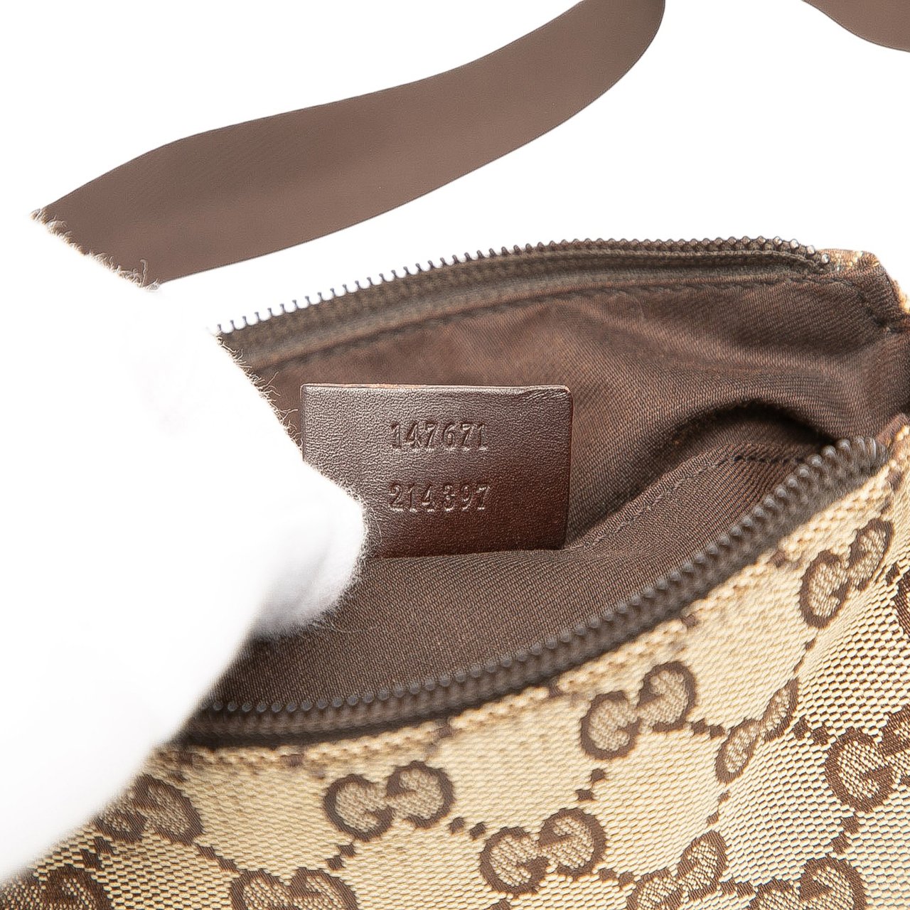 Gucci Small GG Canvas Perforated Crossbody Bruin