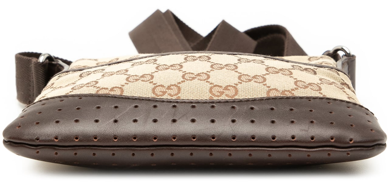Gucci Small GG Canvas Perforated Crossbody Bruin