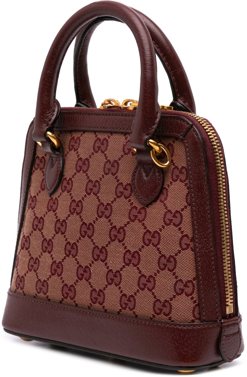 Gucci Mini GG Supreme Horsebit 1955 Top Handle Bag Bruin