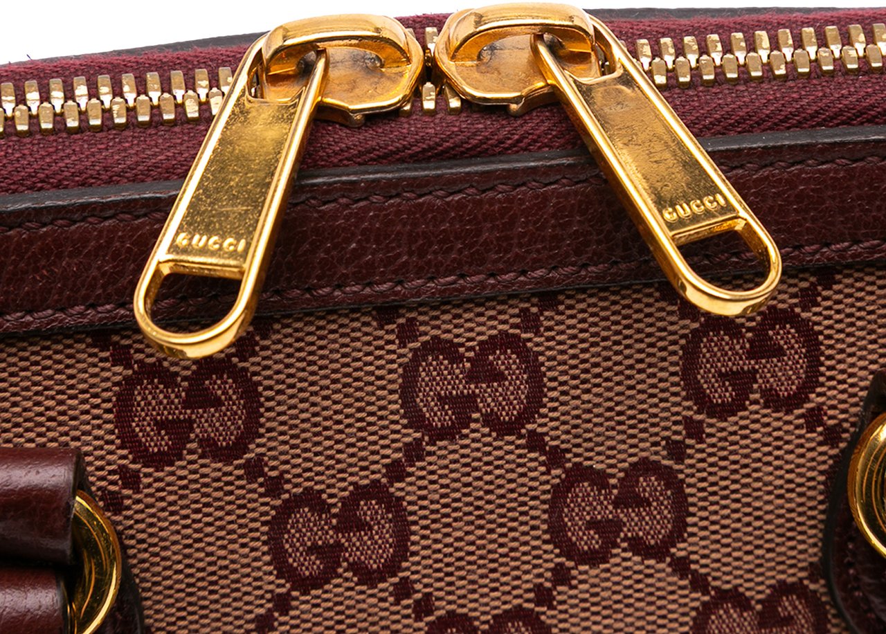 Gucci Mini GG Supreme Horsebit 1955 Top Handle Bag Bruin