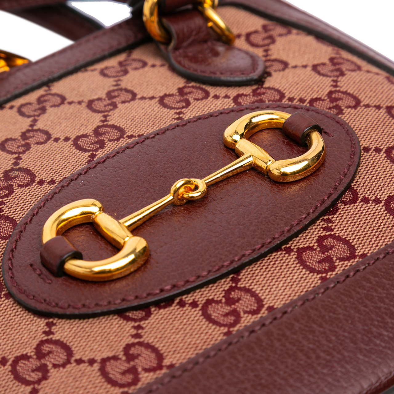 Gucci Mini GG Supreme Horsebit 1955 Top Handle Bag Bruin